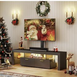 TV-Stand with Mount 75 inch - LED TV Stand with Power Outlet & Drawers, Modern Entertainment Center with Mount for Living Room, Bedroom, Black
