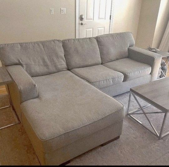 Beige Sectional Couch- Comfortable