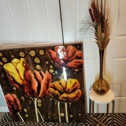 Large Wall Art With Matching Vase