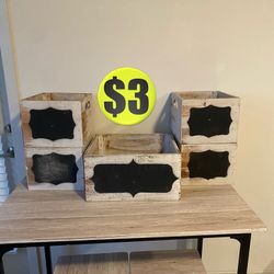 Solid Wood Farm Style Storage Containers 