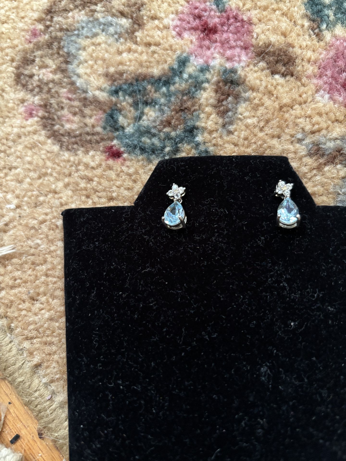 Topaz And Diamond Dangling Earing .