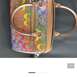 Coach rainbow signature satchel