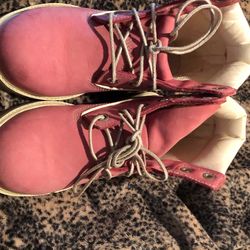 Pink timberland boots size 6