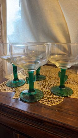 Vintage Libby Cactus Martini Glasses