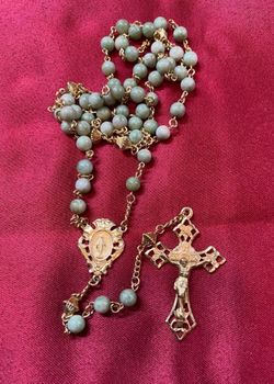 Stunning Vintage 14k Gold Filled & Stone Rosary