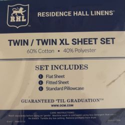 Dormitory sheets, twin XL sheet sets with flat sheet, fitted sheet and standard pillowcase