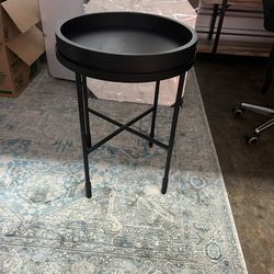 Black Round Side Table 