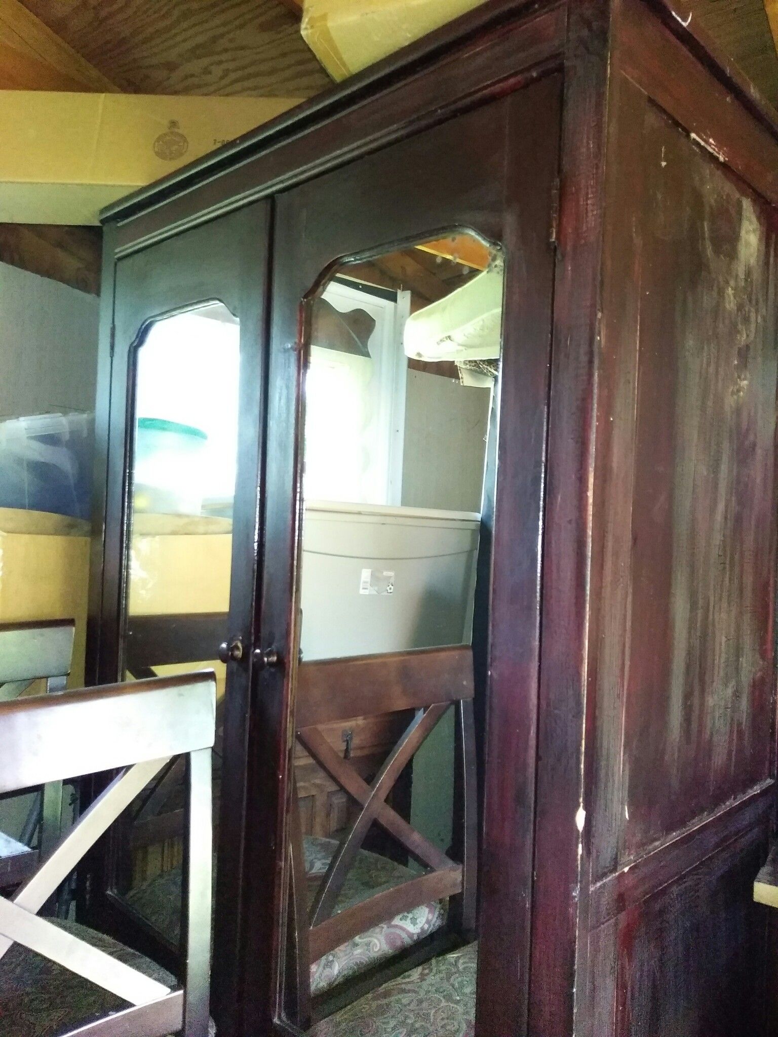 Mirror antique wardrobe
