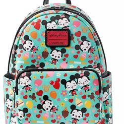 Loungefly-Disney Parks Mickey And Minnie Teal Snacks