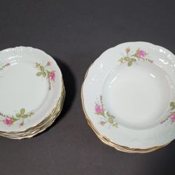 Vintage Wawel Fine China Soup Bowls And Bread Plates
