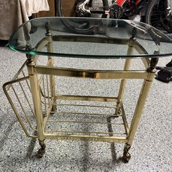 Glass & Brass End Table