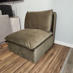Haven Velvet Modular French Seam Sofa In Dark Green