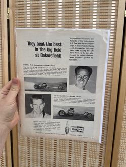 Vintage 1964 Champion Spark Plug Ad – Drag Racing Memorabilia