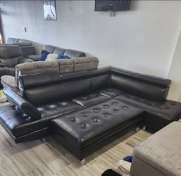 Holiday sale. Ibiza black sectional with ottoman set only $999. Easy finance option. Same day delivery.