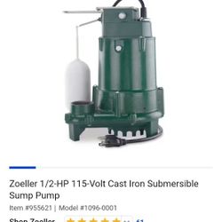 
Zoeller 1/2-HP 115-Volt Cast Iron Submersible Sump Pump