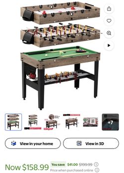 48" 3-in-1 Multi Game, Pool Table, Air Hockey, Foosball Table - NEW