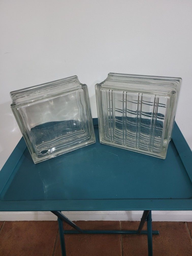 Glass Blocks For Crafts 8x8 With Stripes