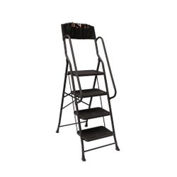 New FOOWIN Step Ladder, 4 Step Folding Ladder with Handrails and detachable tool bag