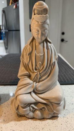 20th Century Ceramic Guanyin Statue Figurine