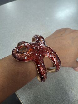Starfish Enamel Cuff Bracelet