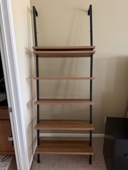 6-Tier Ladder Shelf Wall-Mounted Bookcase