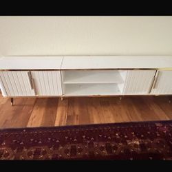 Modern White TV Stand / Media Console – $80Originally $150)
