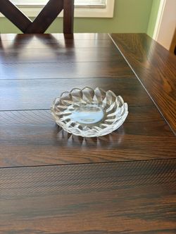 Vintage Clear Glass Pinwheel Dish