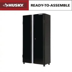 ✨️ Husky Ready-to-Assemble 24-Gauge Steel Freestanding Garage Cabinet in Black (36.6 in. W x 72 in. H x 18.3 in. D)w0045