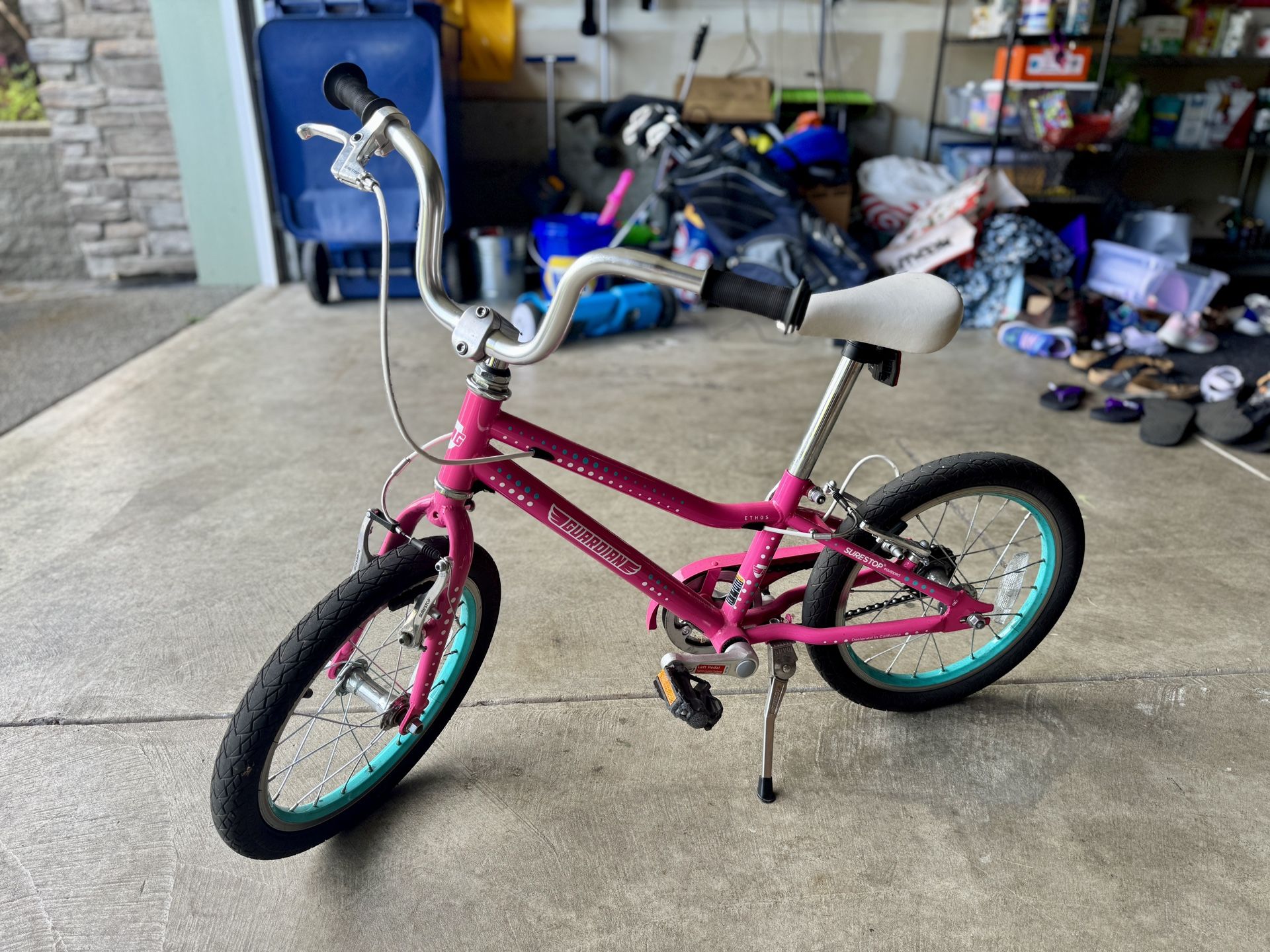 Girls Guardian Bike 16 Inch Ethos Model - Pink Aqua
