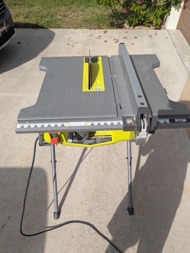 RYOBI Table Saw RTS12 15 Amp 10-in with Folding Table