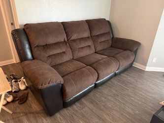 Brown Reclining 3-Seat Sofa
