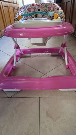Pink Baby Walker with Activity Tray