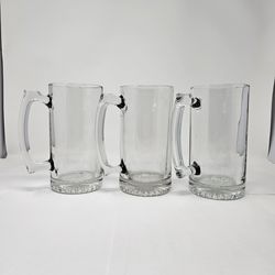 3 Heavy Duty Large 24oz Glass Mugs