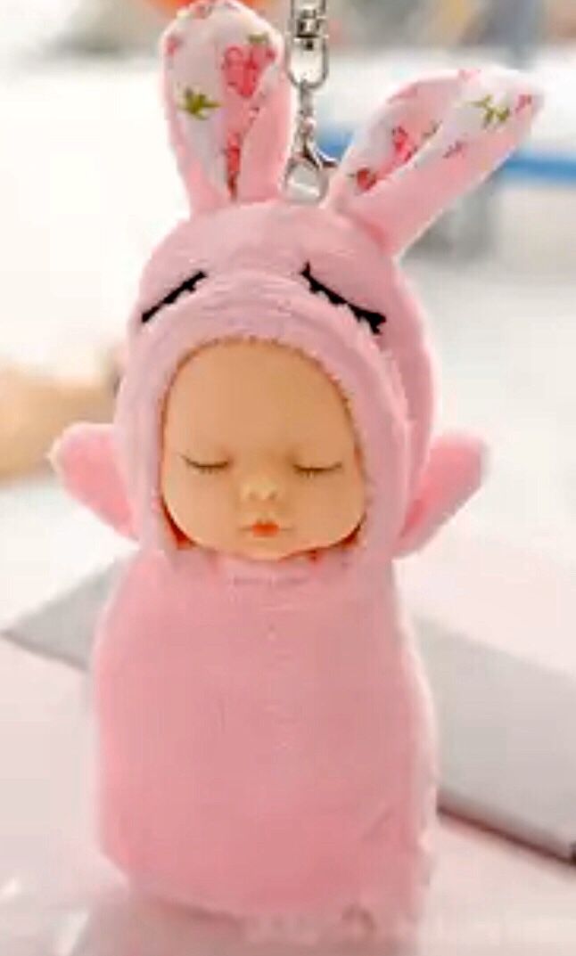 SMALL PINK FLORAL BUNNY  RABBIT BABY DOLL  FLORAL 