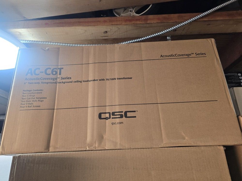 QSC AC-C6T AcousticCoverage Series 6" 2-Way 30W Ceiling Loudspeaker (Pair, White)