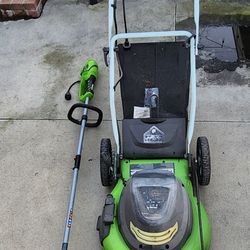 Greenworks Lawn Mower and String Trimmer