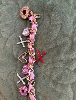 Rose Gold Pink Charm Bracelet -Betsey Johnson
