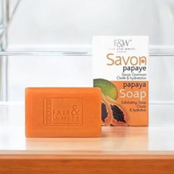 Fair & White Savon Papaya Exfoliating Soap, 200 g/7 oz