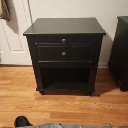 Black Wooden Nightstand / Bedside Table