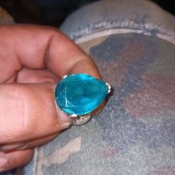 Rare Indicolite Silver Ring