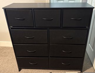 BRAND NEW 9 Drawer Black Fabric Dresser