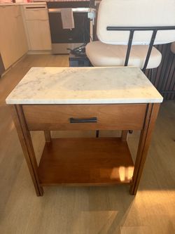 Marble / Wood Nightstand (1)