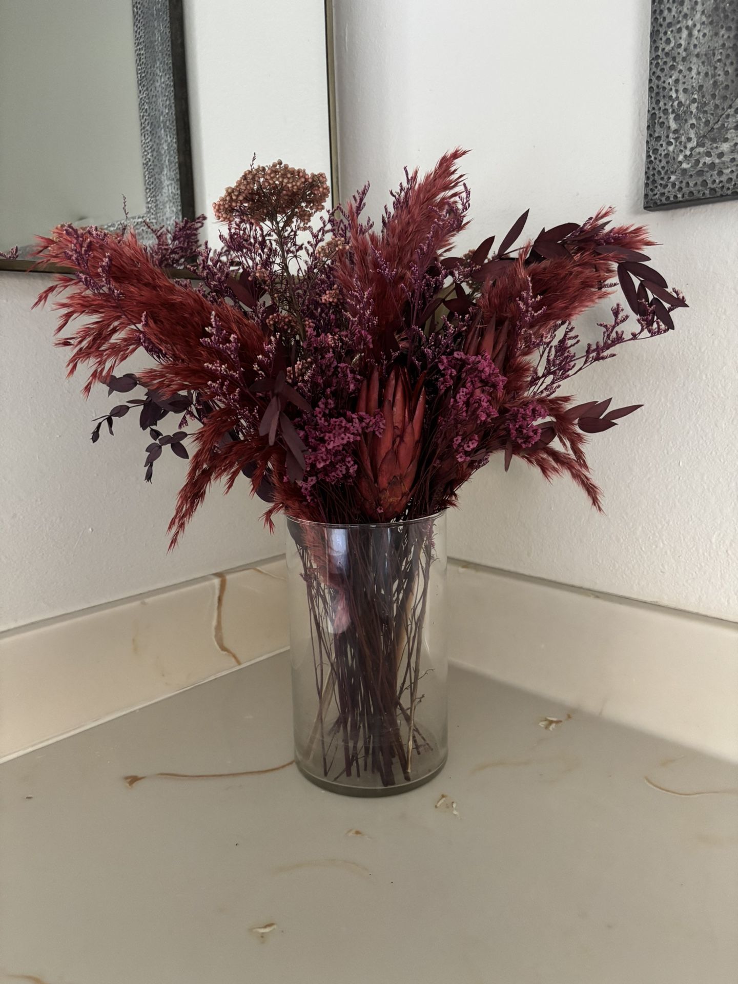 Real Dried Flower Bouquet, Floral Arrangement