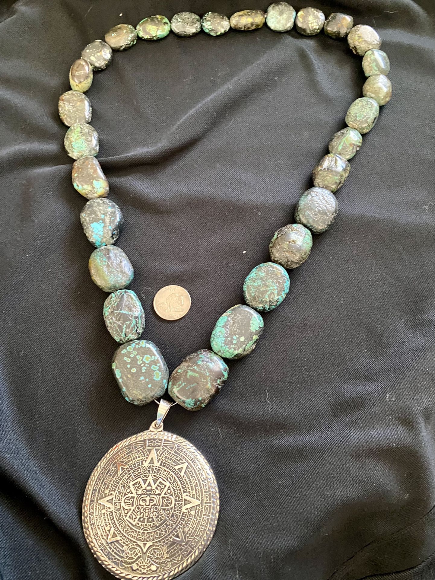 The Tenochtitlan, Turquoise and Sterling Silver Necklace