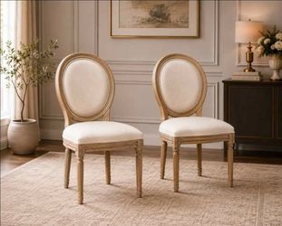 Pair of French Country Oval Back Dining Chairs #148