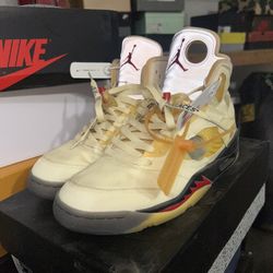 Size 11 Jordan 5 Retro Off-White Sail