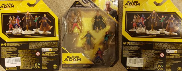 Lot 3 - DC Comics Black Adam Justice Society Set ... Each 5 Pack 2 Inch Figure