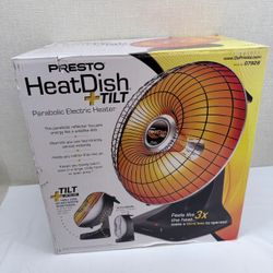 Presto HeatDish + Tilt 07928 Parabolic Electric Heater 1000W w/ Original Box