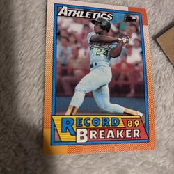 Ricky Henderson #7 Baseball Card Record Breaker 