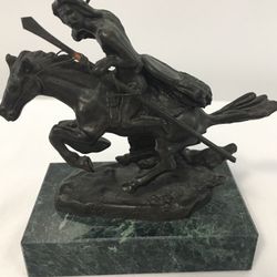 Frederic Remington bronze Indian warrior riding horse